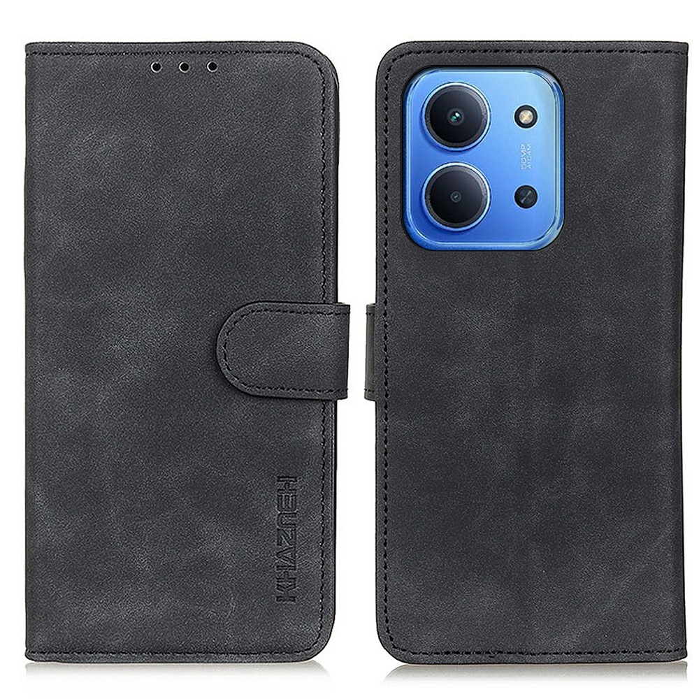 KHAZNEH KHAZNEH Xiaomi Redmi 15C Fodral Retro Läder Svart