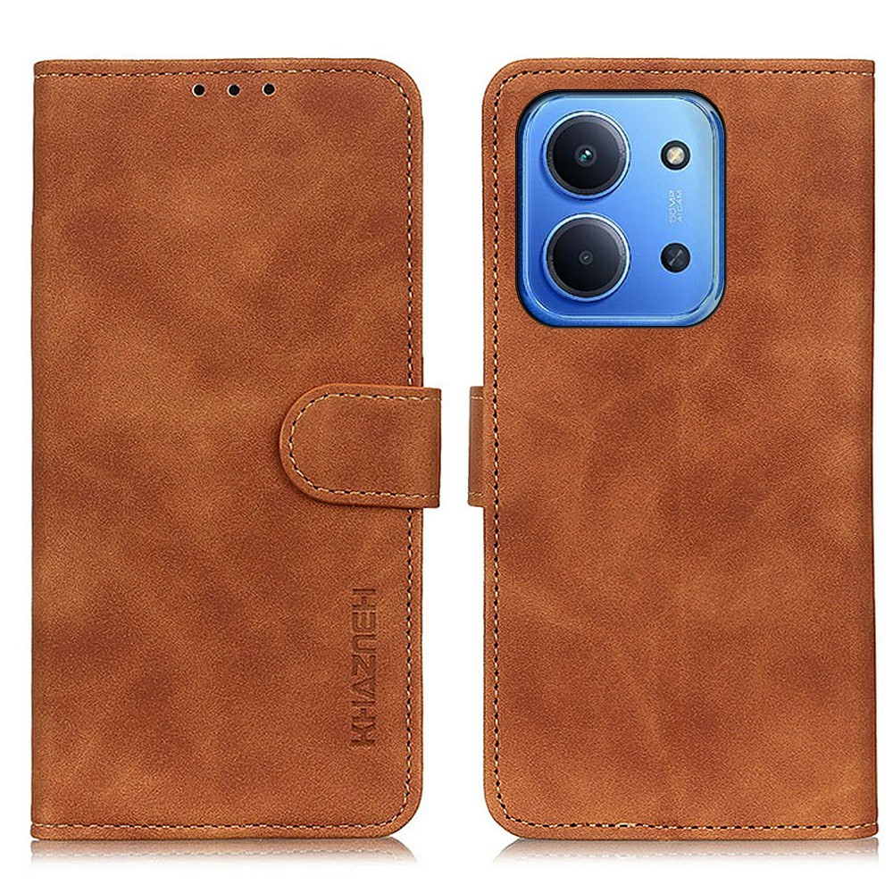 KHAZNEH KHAZNEH Xiaomi Redmi 15C Fodral Retro Läder Brun
