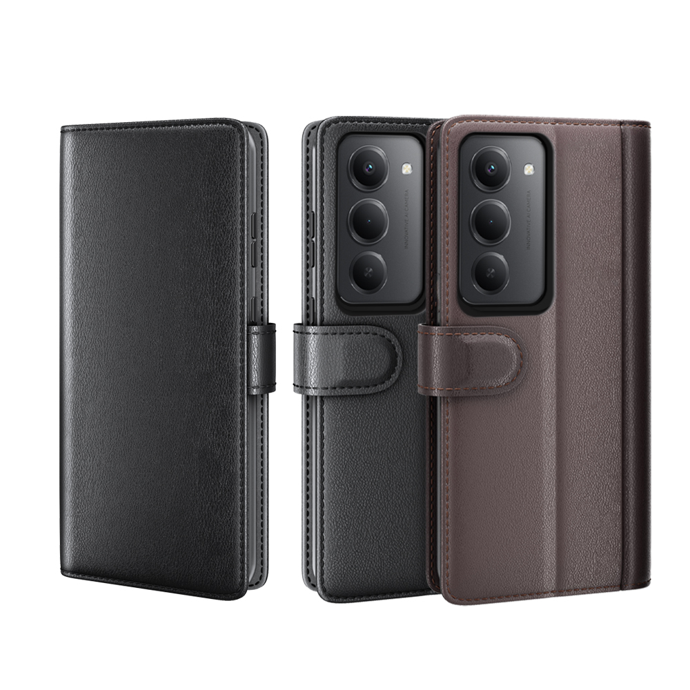  Xiaomi Redmi 15 Fodral Premium Äkta Läder Brun