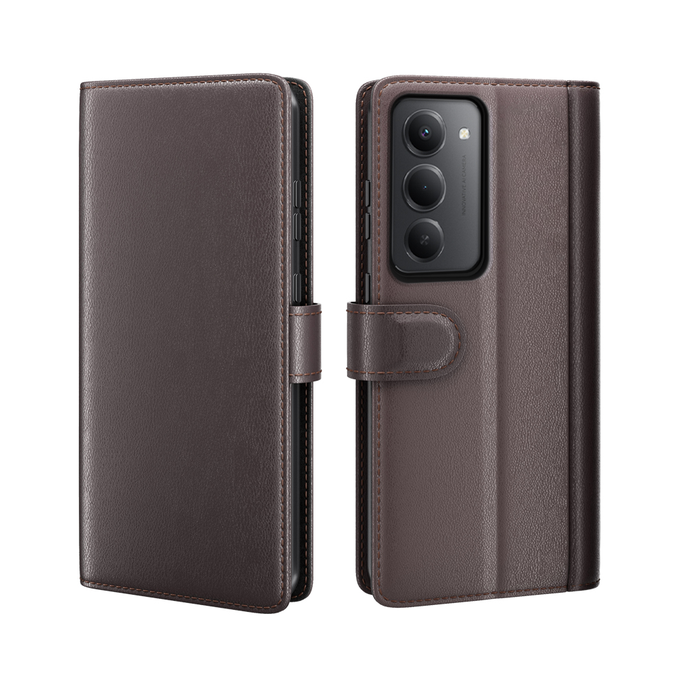  Xiaomi Redmi 15 Fodral Premium Äkta Läder Brun