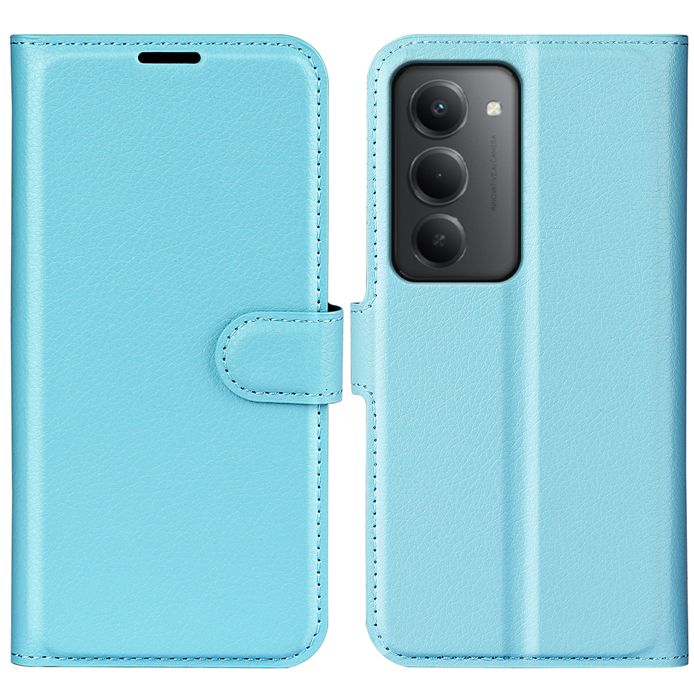  Xiaomi Redmi 15 Fodral Litchi Läder Blå
