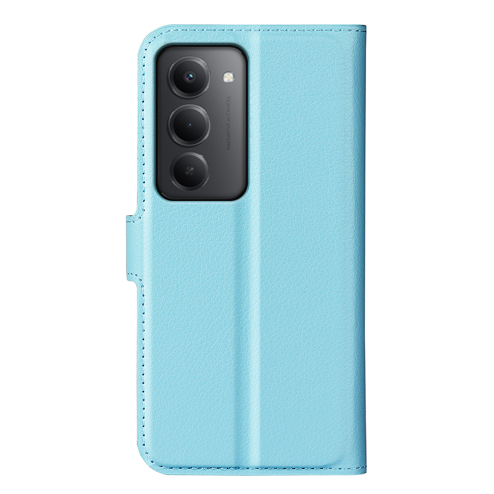  Xiaomi Redmi 15 Fodral Litchi Läder Blå