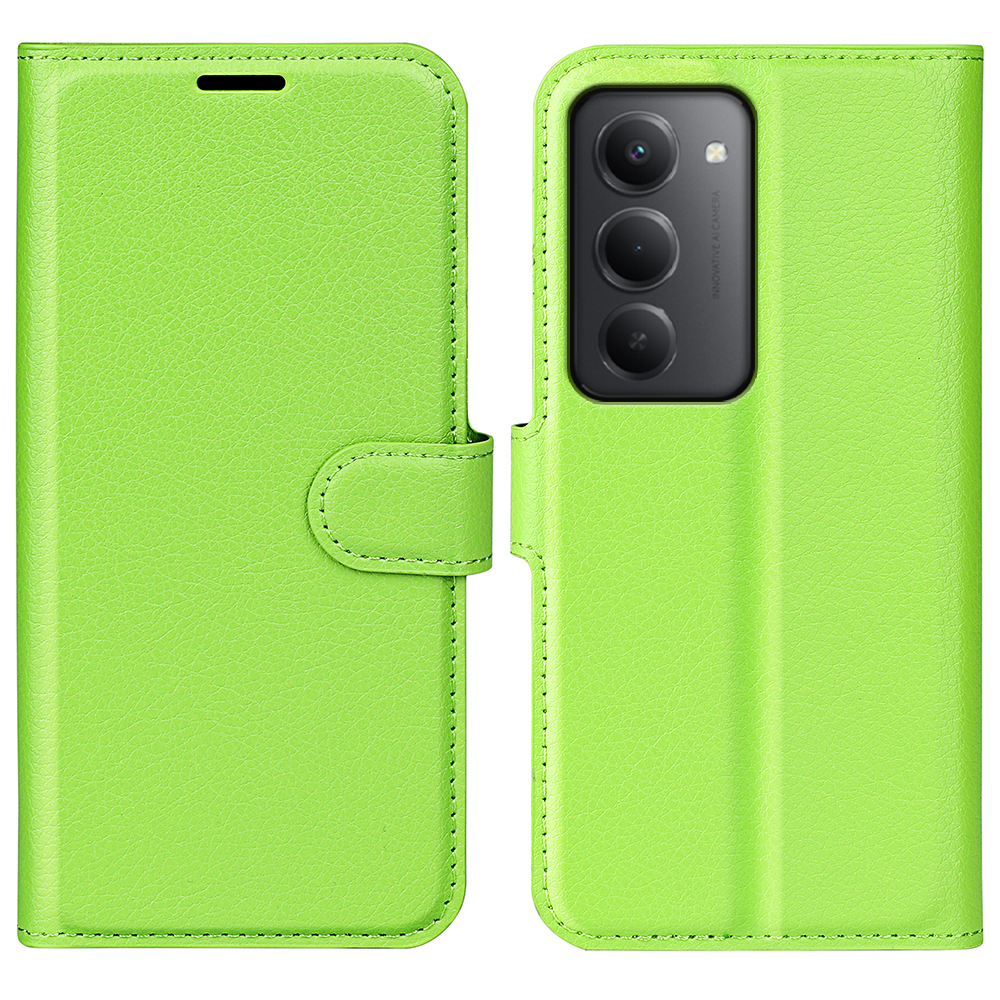  Xiaomi Redmi 15 Fodral Litchi Läder Grön