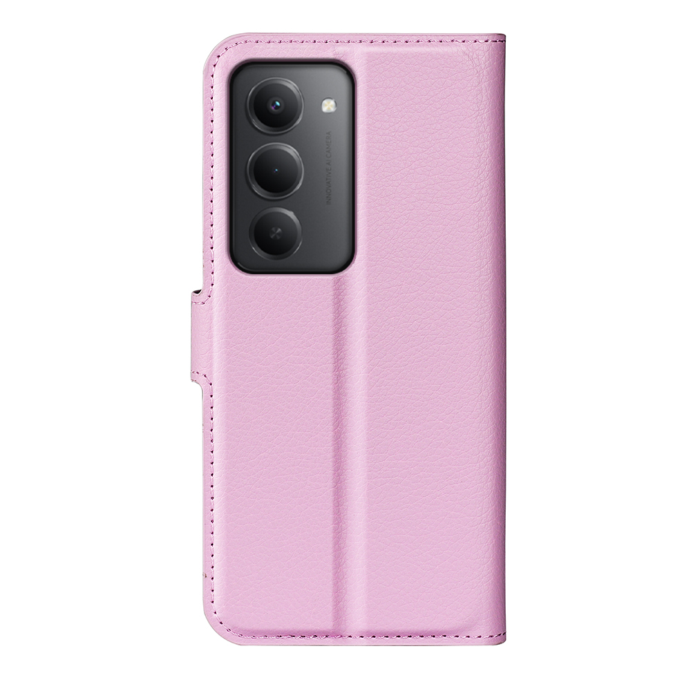  Xiaomi Redmi 15 Fodral Litchi Läder Ljus Rosa