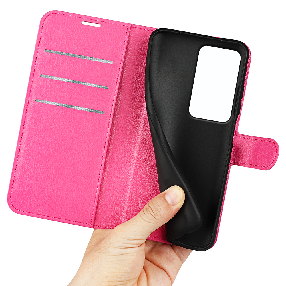  Xiaomi Redmi 15 Fodral Litchi Läder Rosa