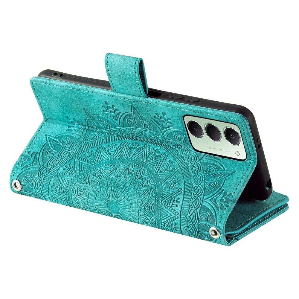  Xiaomi Redmi 15 Fodral Mandala Läder Grön