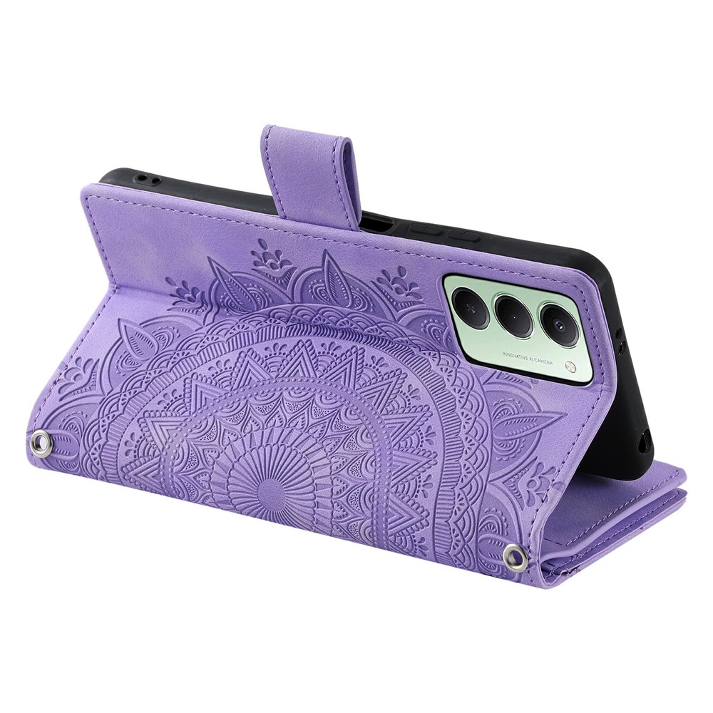  Xiaomi Redmi 15 Fodral Mandala Läder Lila