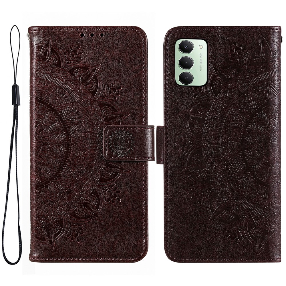  Xiaomi Redmi 15 Fodral Mandala Läder Brun