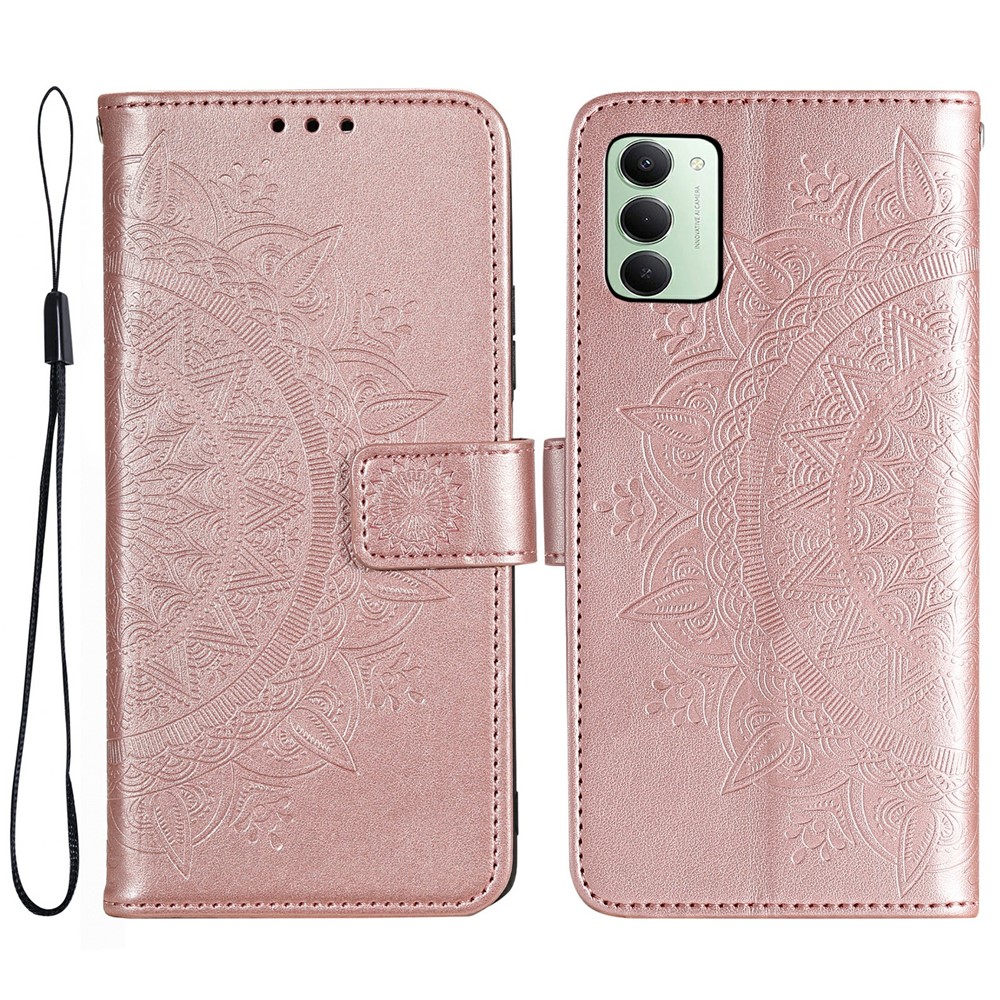  Xiaomi Redmi 15 Fodral Mandala Läder Roséguld