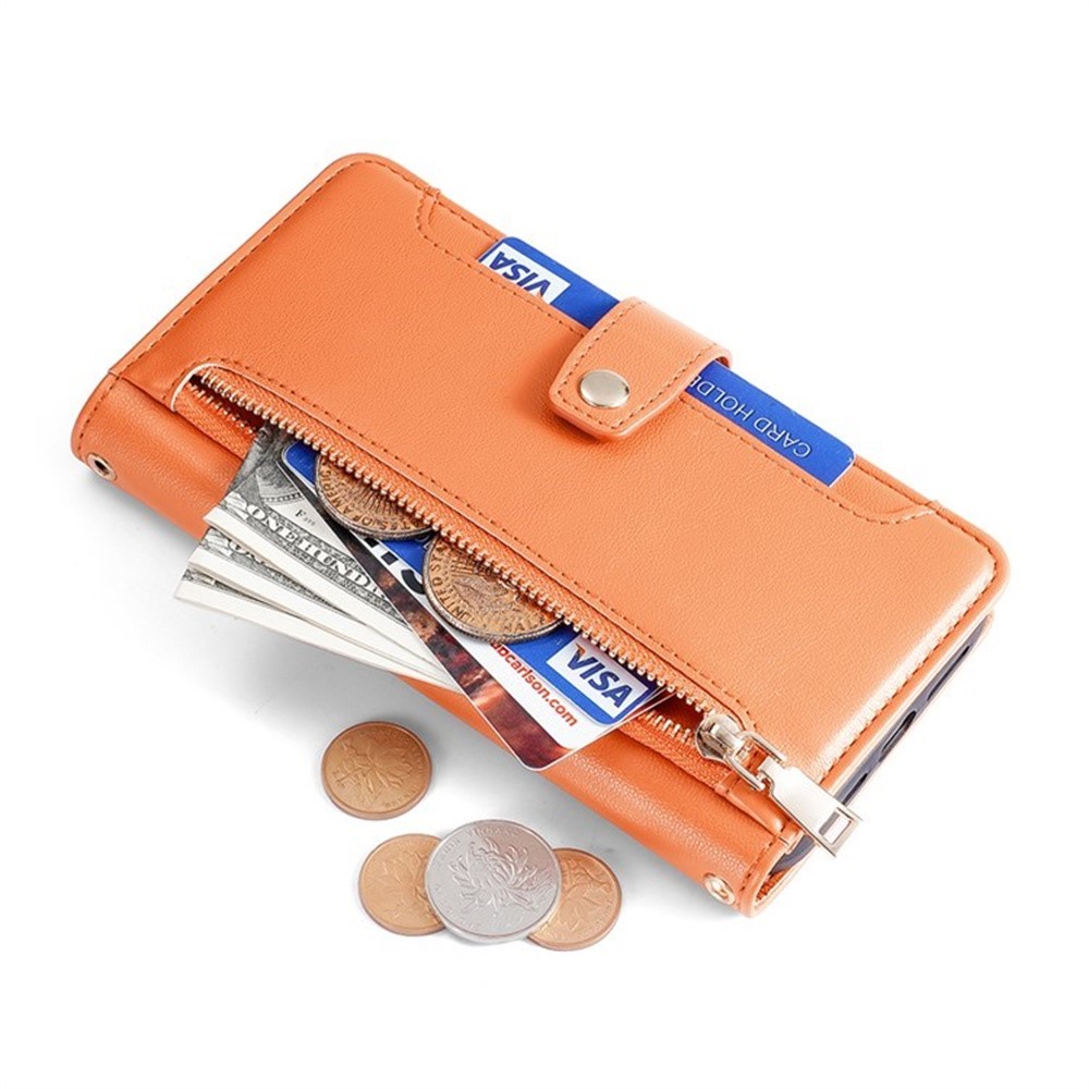  Xiaomi Redmi 15C Fodral Läder Multifunktionellt Orange