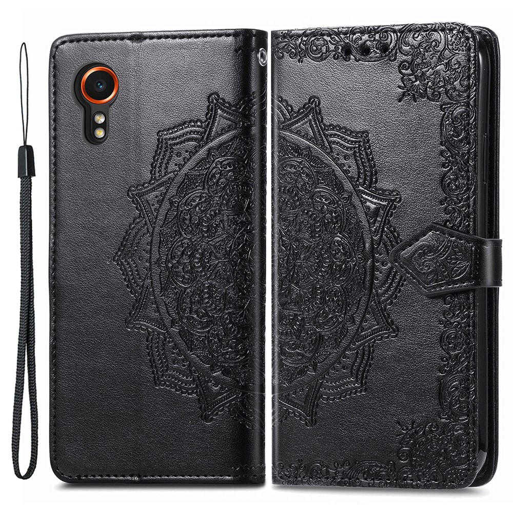  Samsung Galaxy Xcover 7 Fodral Mandala Läder Svart