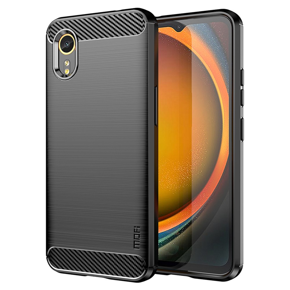 MOFI MOFI Samsung Galaxy Xcover 7 Skal Borstad Stål Textur Svart