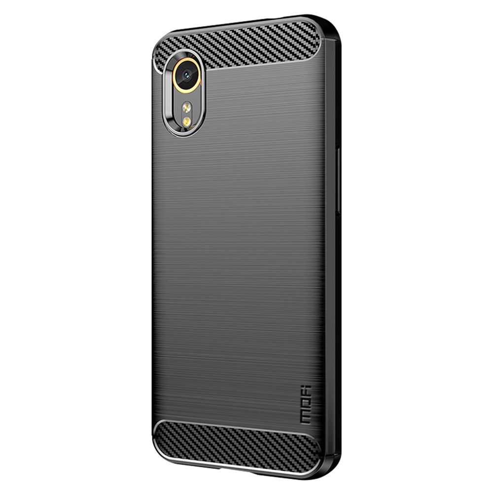 MOFI MOFI Samsung Galaxy Xcover 7 Skal Borstad Stål Textur Svart