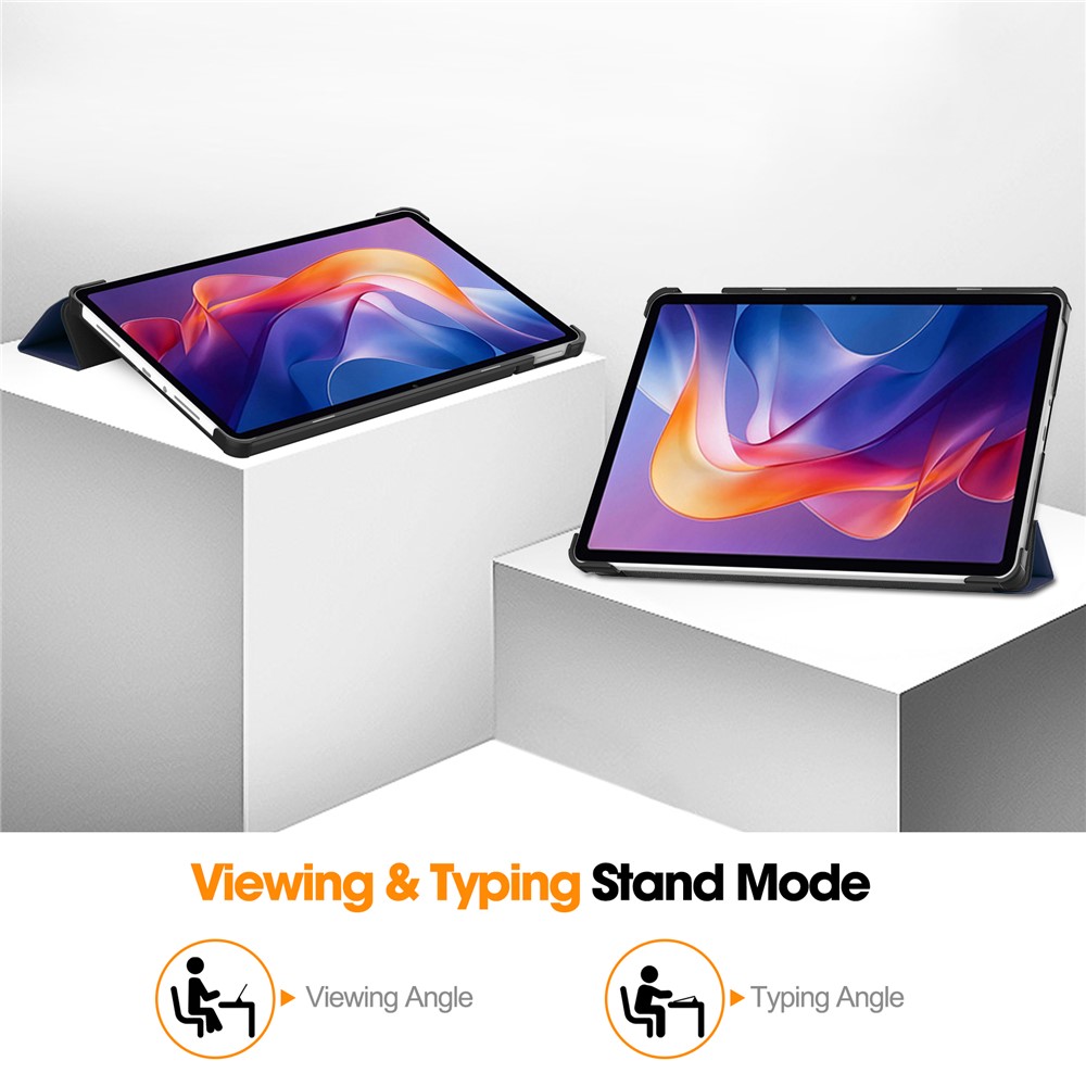  Xiaomi Redmi Pad 2 Fodral Tri-Fold Mörk Blå