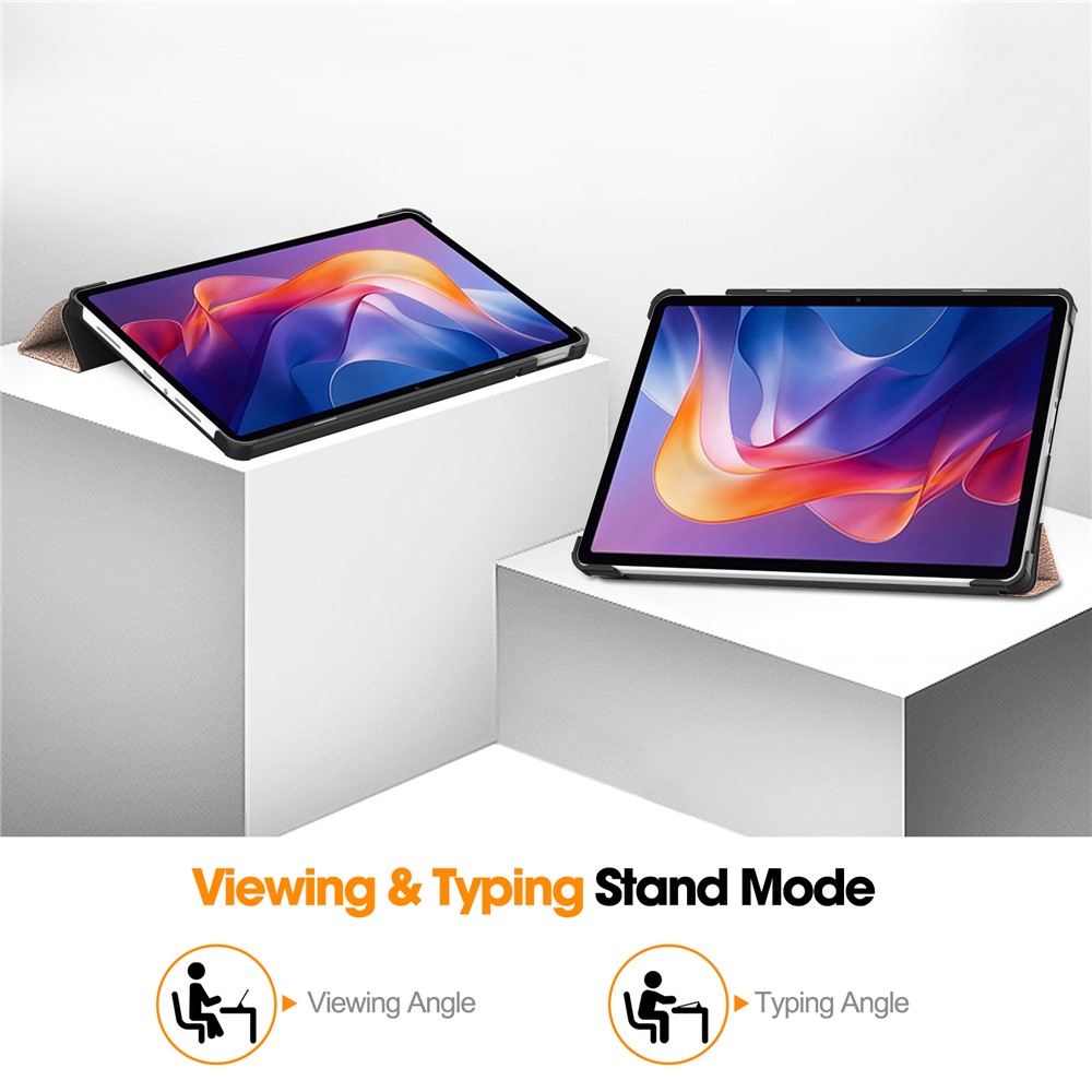  Xiaomi Redmi Pad 2 Fodral Tri-Fold Roséguld