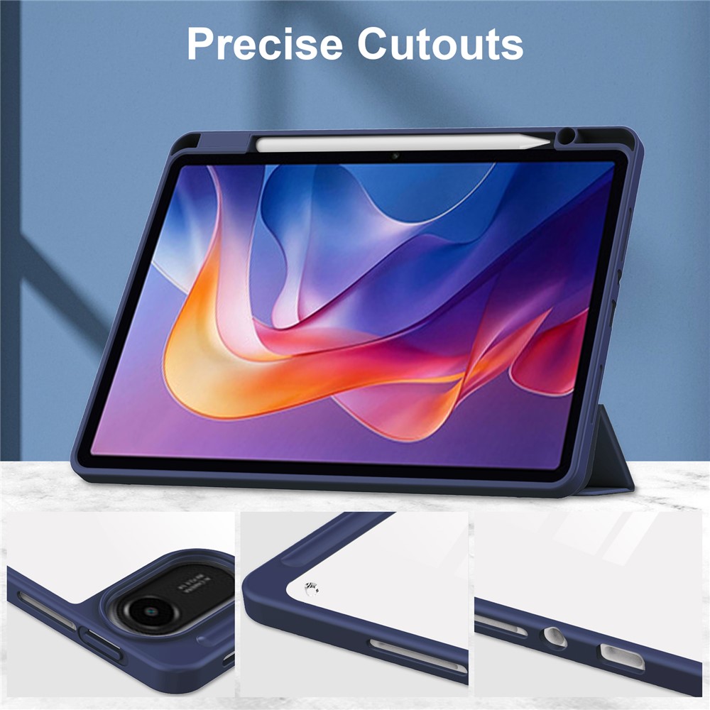  Xiaomi Redmi Pad 2 Fodral Tri-Fold Hybrid Mörk Blå