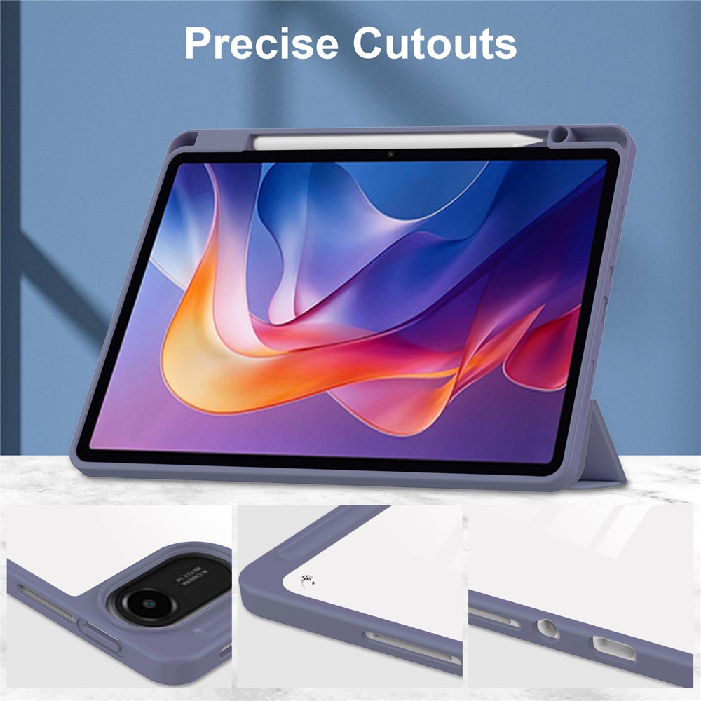  Xiaomi Redmi Pad 2 Fodral Tri-Fold Hybrid Lila