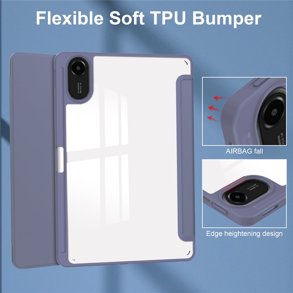  Xiaomi Redmi Pad 2 Fodral Tri-Fold Hybrid Lila