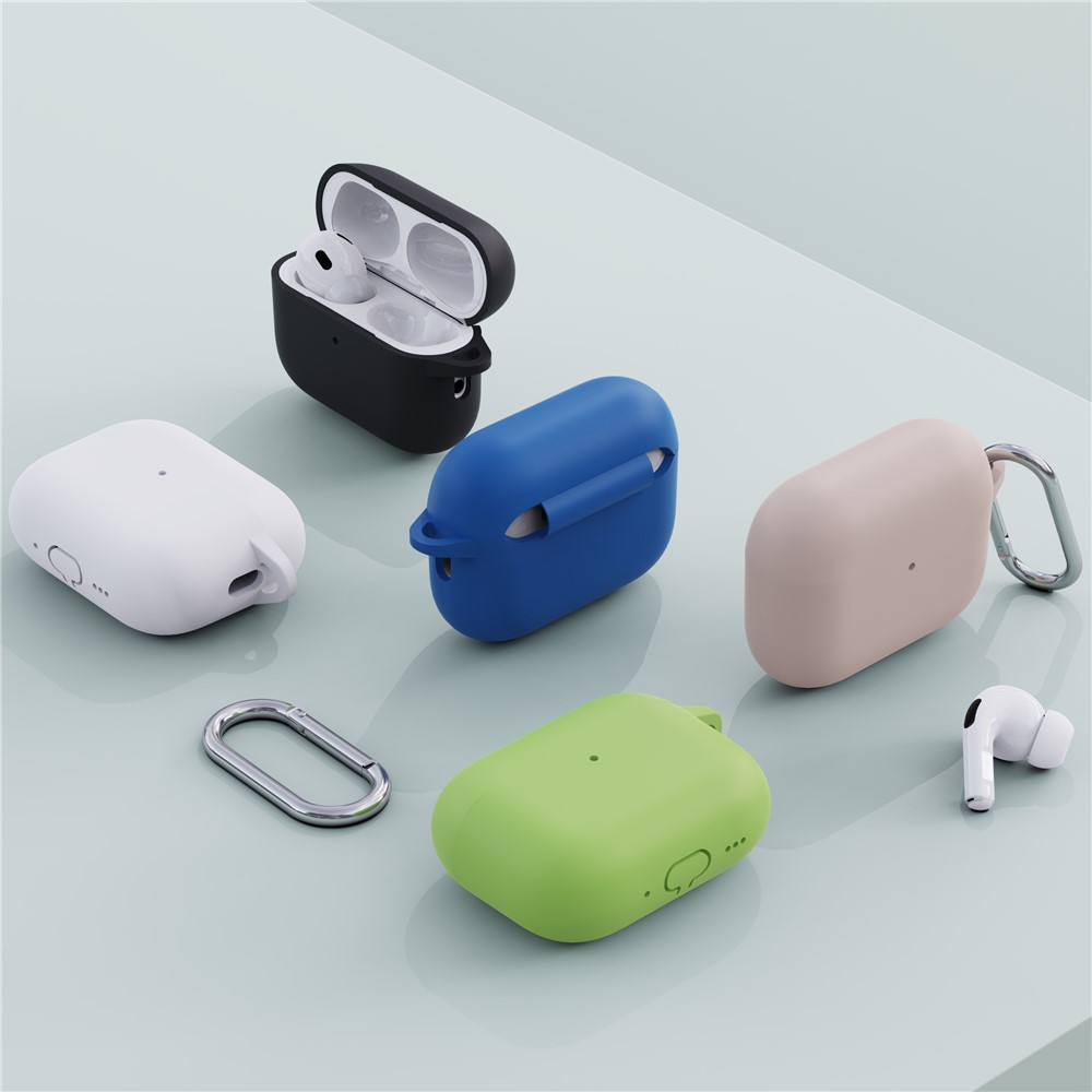  AirPods Pro 3 Skal Med Karbinhake Silikon Vit