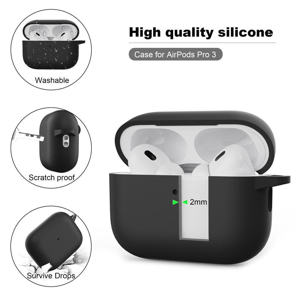  AirPods Pro 3 Skal Med Karbinhake Silikon Orange