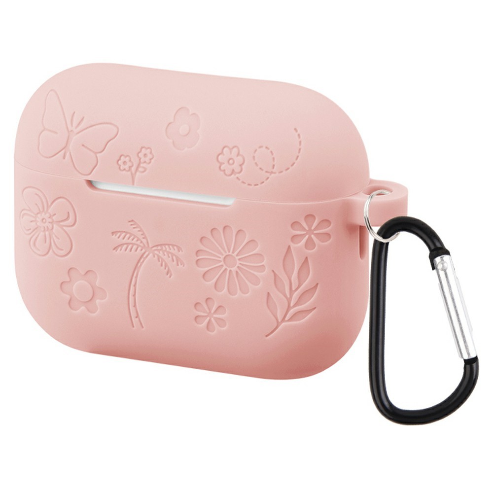  AirPods Pro 3 Skal Med Blommigt Tryck Silikon Rosa