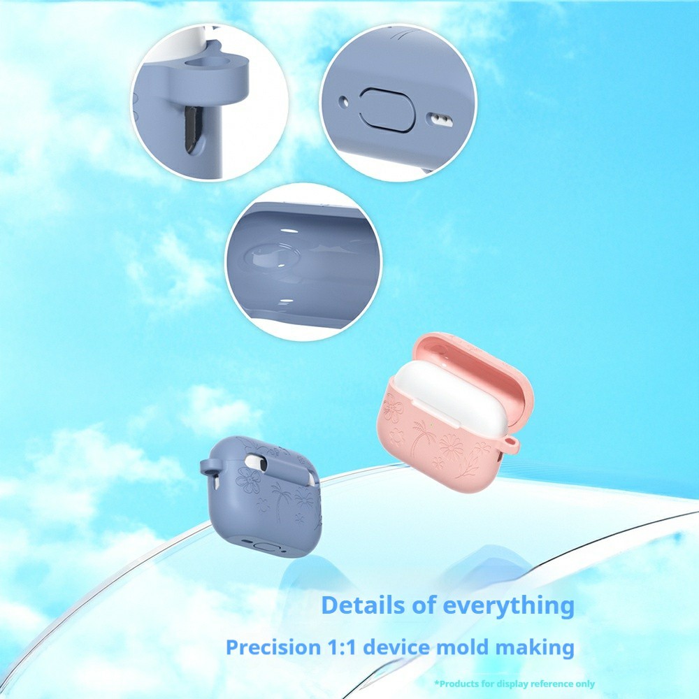  AirPods Pro 3 Skal Med Blommigt Tryck Silikon Rosa