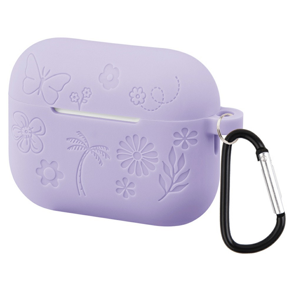  AirPods Pro 3 Skal Med Blommigt Tryck Silikon Lila