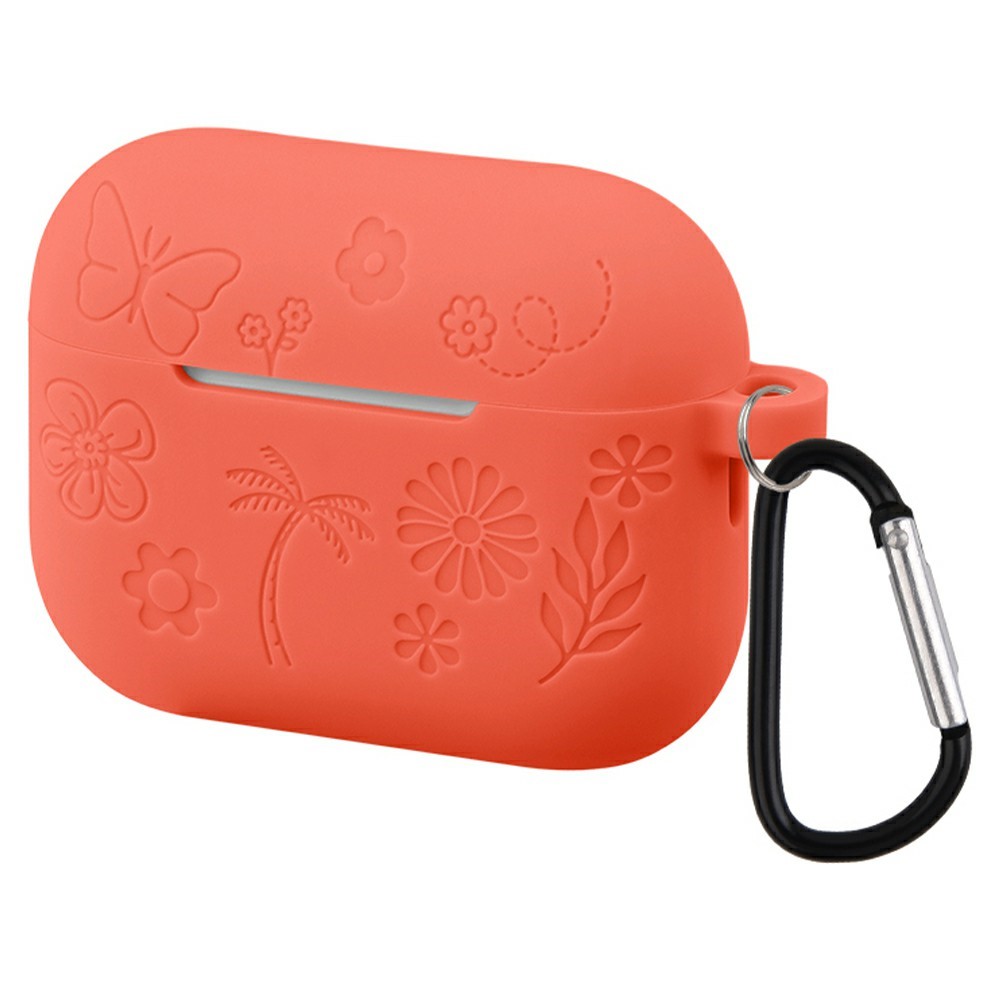  AirPods Pro 3 Skal Med Blommigt Tryck Silikon Röd