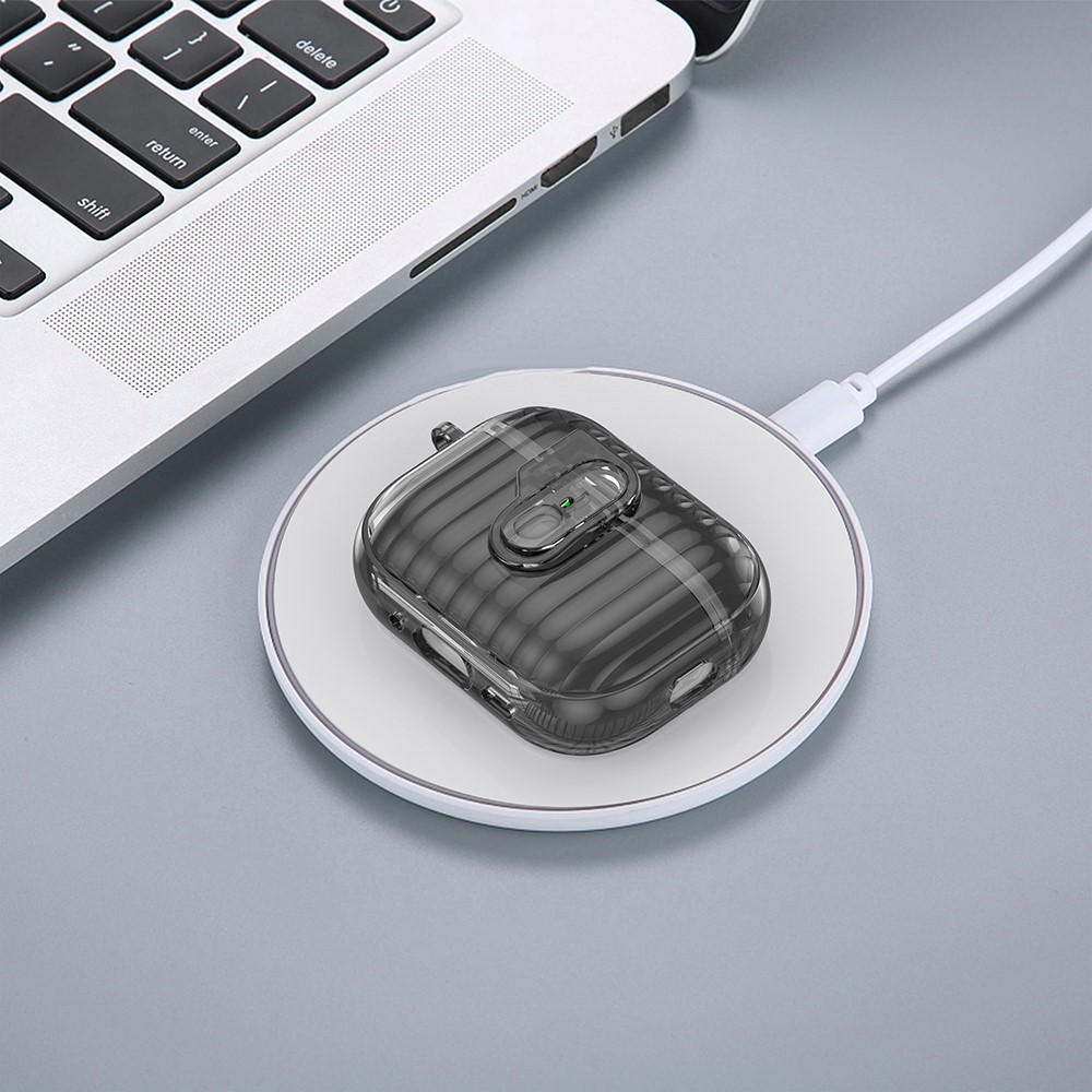  AirPods Pro 3 Skal Hybrid Shell Texture Tonad Svart