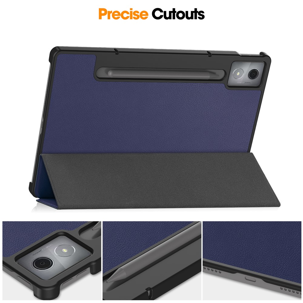  Lenovo Idea Tab Pro Fodral Tri-Fold Läder Mörk Blå