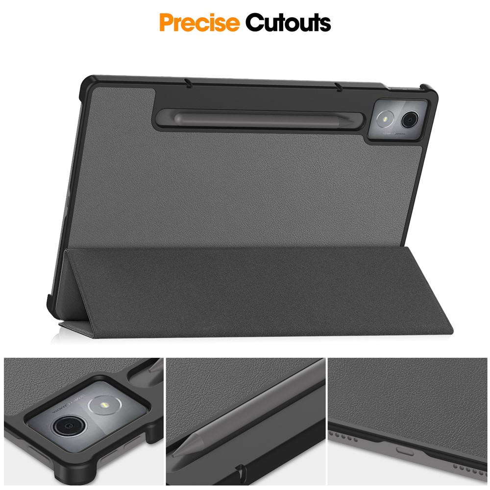  Lenovo Idea Tab Pro Fodral Tri-Fold Läder Grå