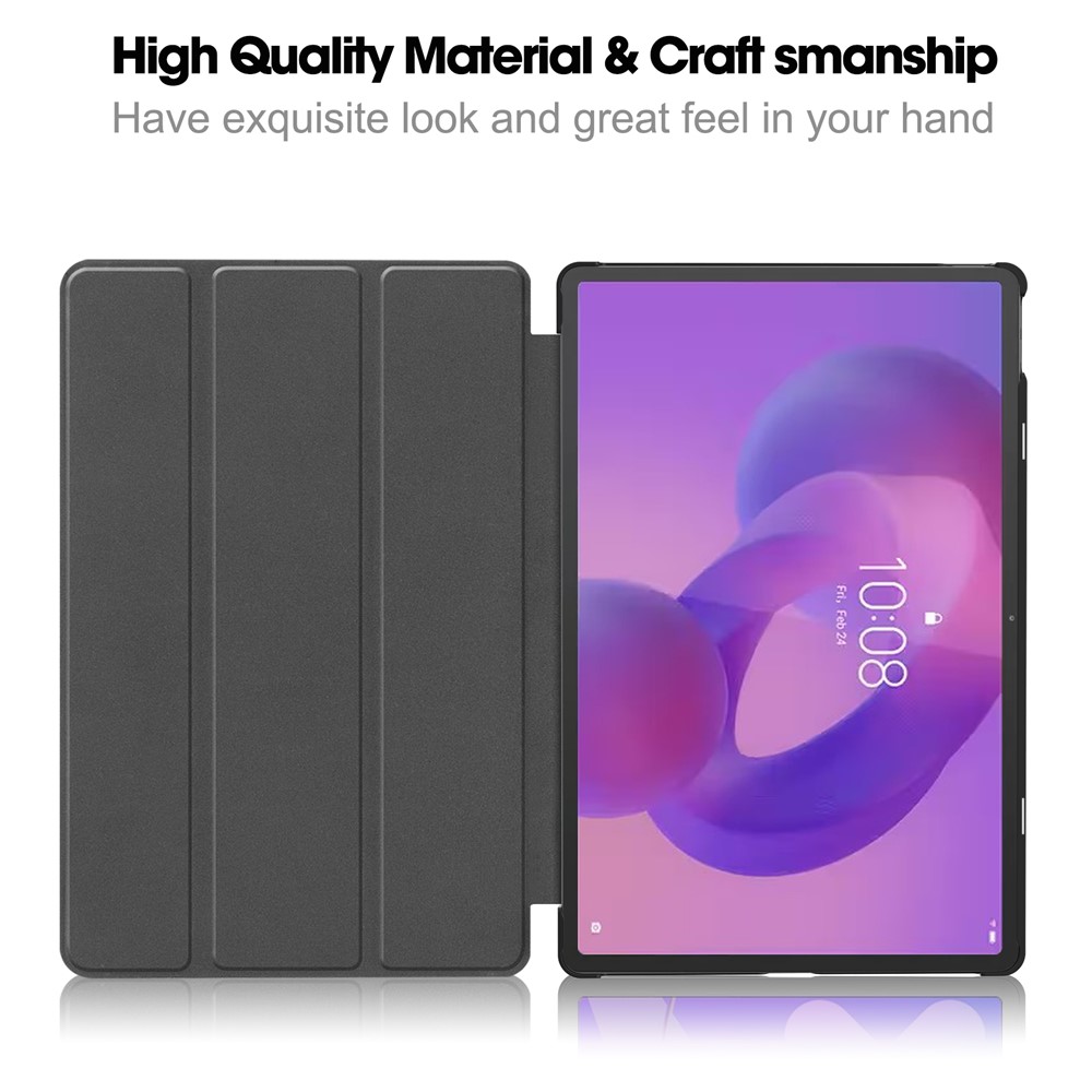  Lenovo Idea Tab Pro Fodral Tri-Fold Läder Roséguld