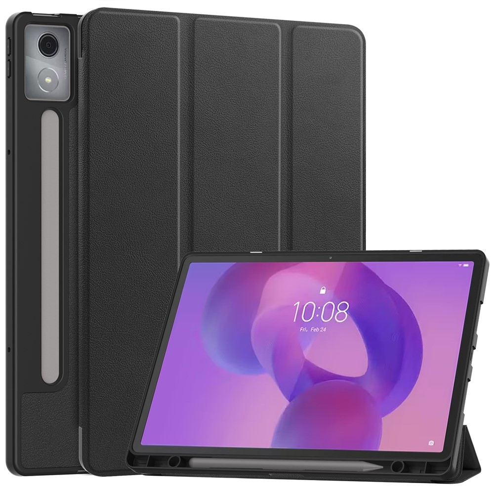  Lenovo Idea Tab Pro Fodral Tri-Fold Läder Svart