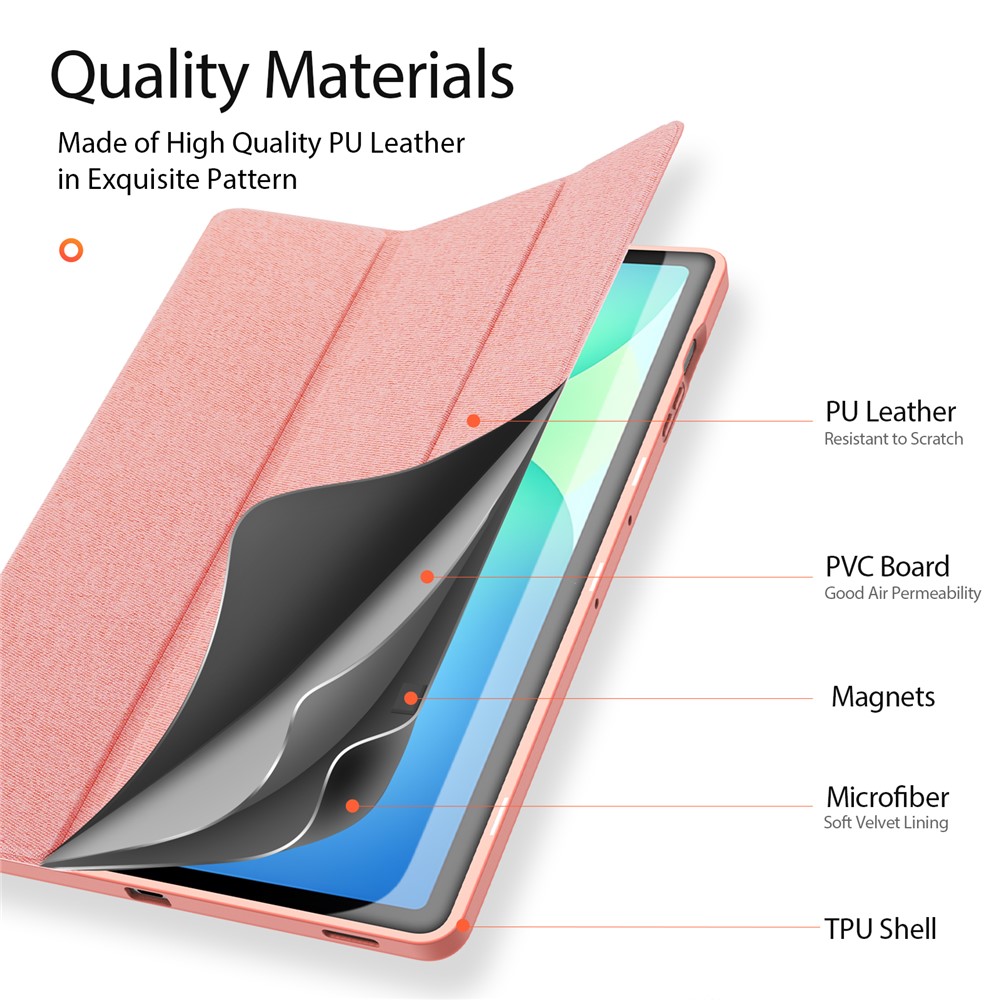 DUX DUCIS DUX DUCIS Galaxy Tab S10 FE Plus Fodral DOMO Tri-Fold Rosa