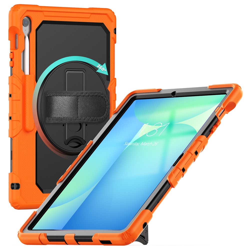  Galaxy Tab S10 FE Plus Skal 360 Shockproof Hybrid Kickstand Orange