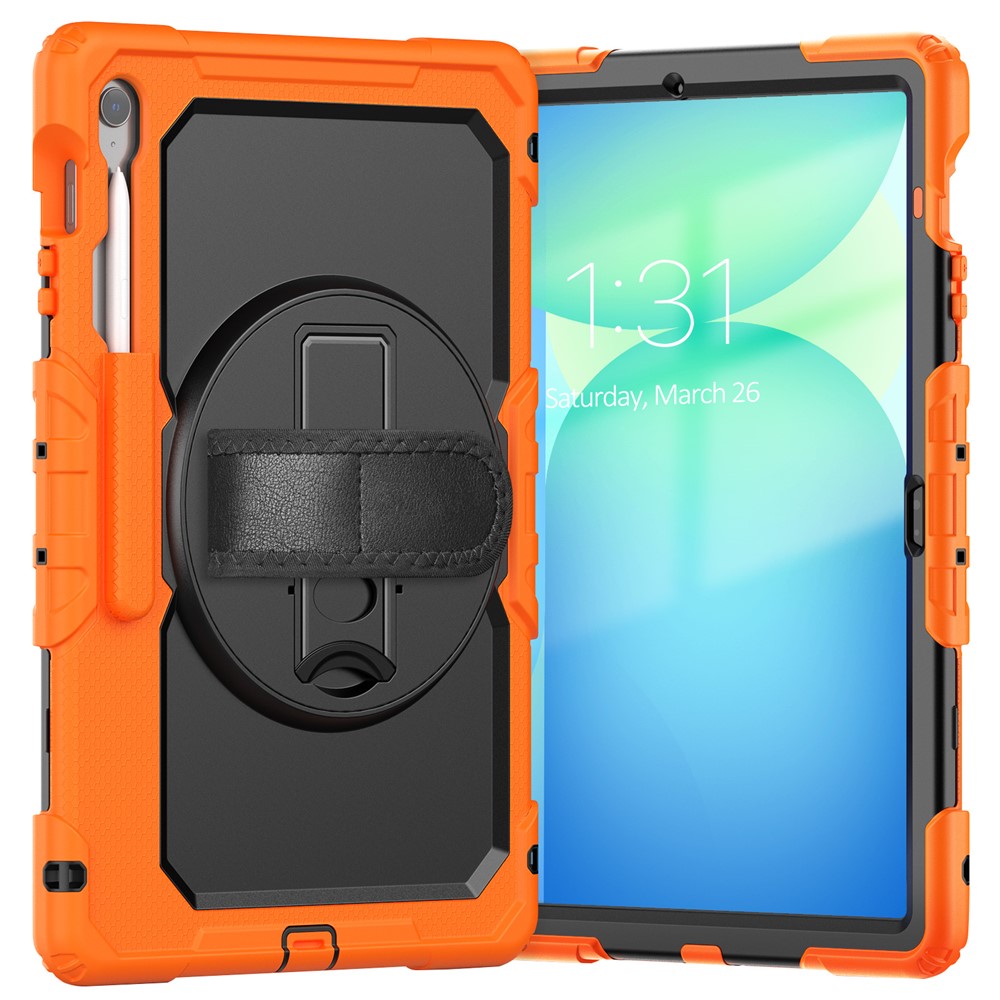  Galaxy Tab S10 FE Plus Skal 360 Shockproof Hybrid Kickstand Orange