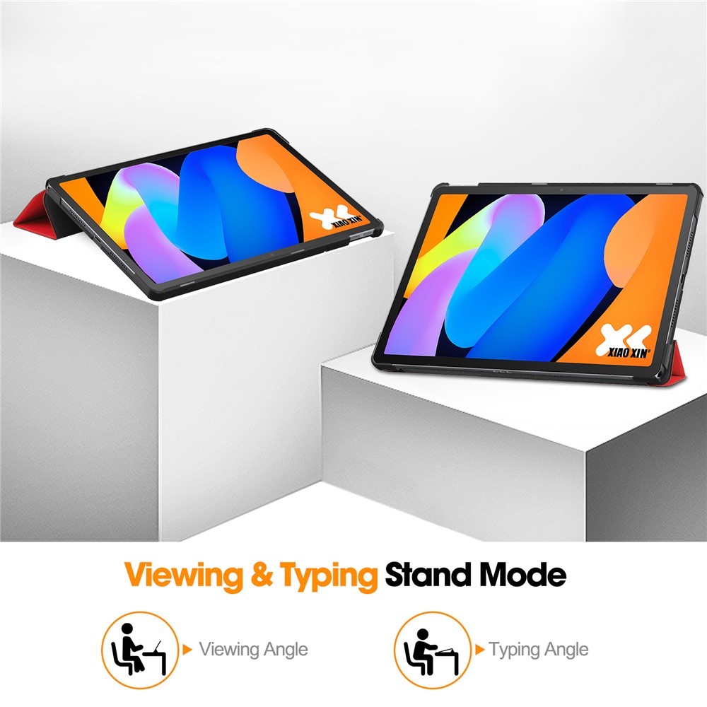  Lenovo Idea Tab Fodral Tri-Fold Läder Röd