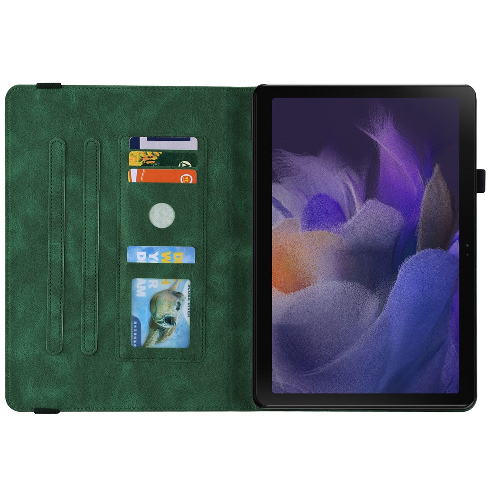  Samsung Galaxy Tab A11 / A9 Fodral Butterfly Flower Grön