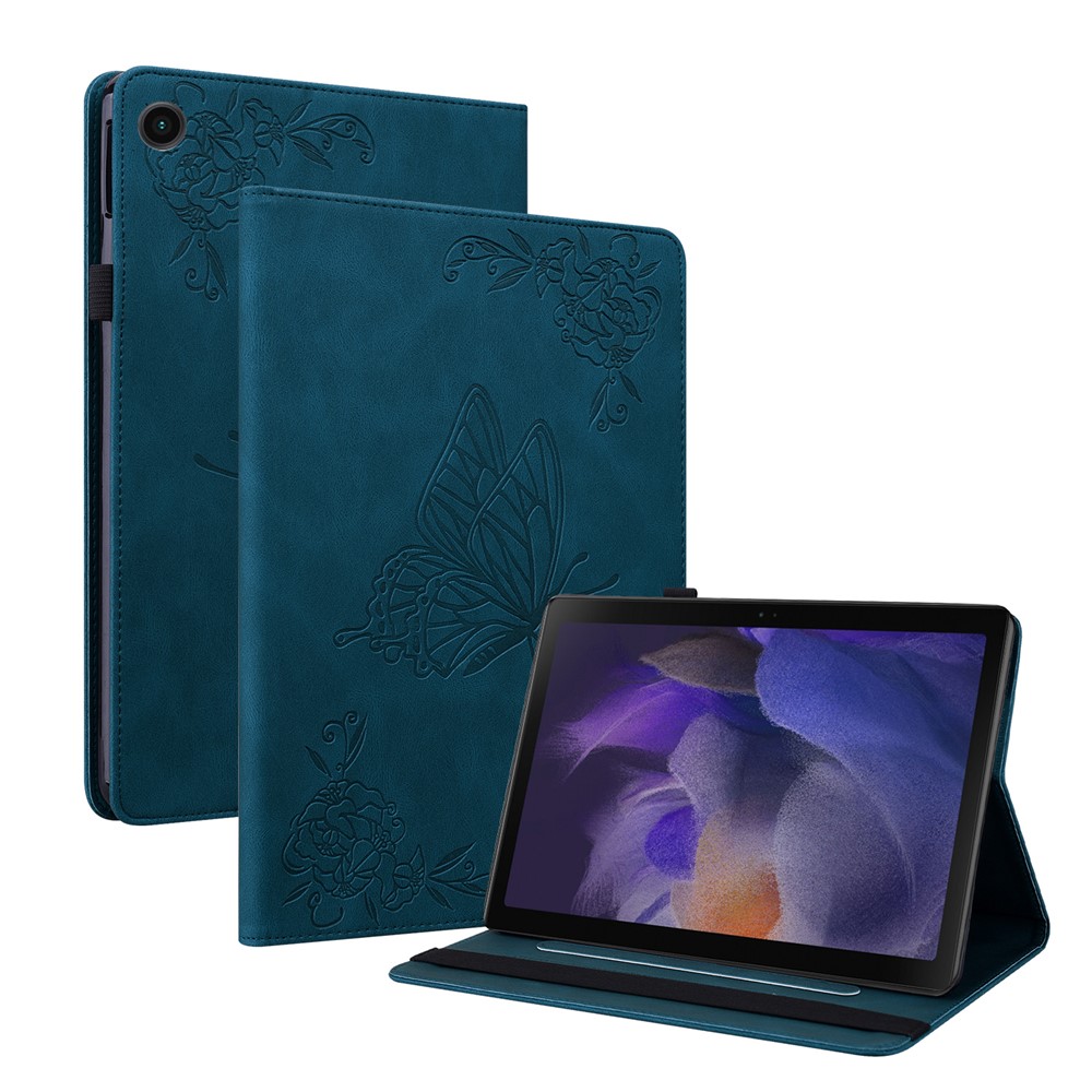  Samsung Galaxy Tab A11 / A9 Fodral Butterfly Flower Blå