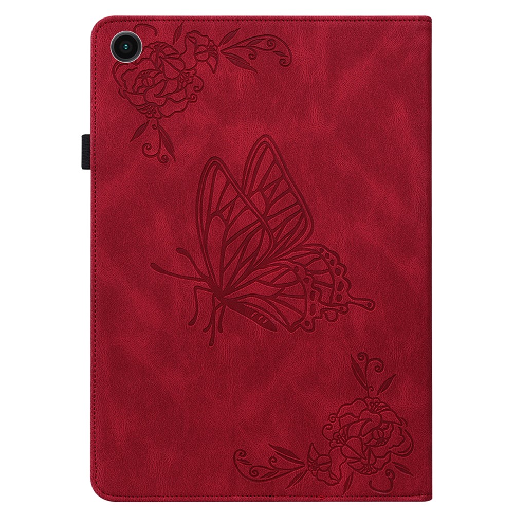  Samsung Galaxy Tab A11 / A9 Fodral Butterfly Flower Röd