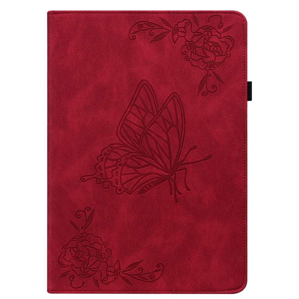  Samsung Galaxy Tab A11 / A9 Fodral Butterfly Flower Röd