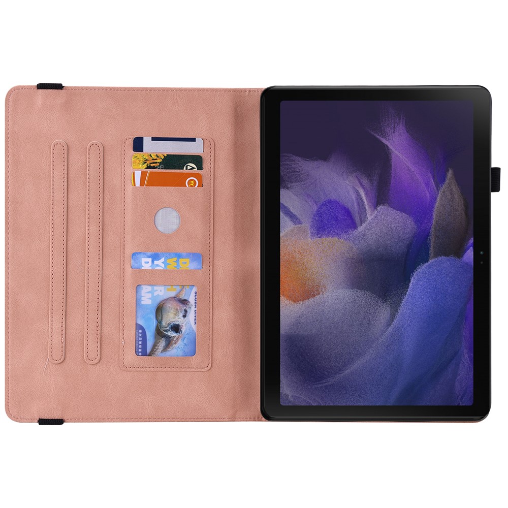  Samsung Galaxy Tab A11 / A9 Fodral Butterfly Flower Rosa