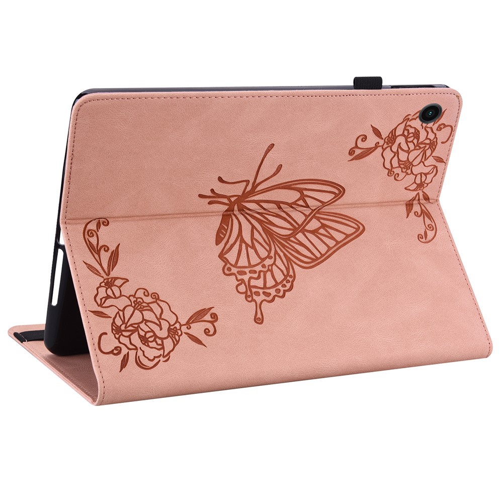  Samsung Galaxy Tab A11 / A9 Fodral Butterfly Flower Rosa