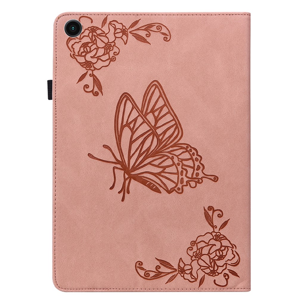 Samsung Galaxy Tab A11 / A9 Fodral Butterfly Flower Rosa