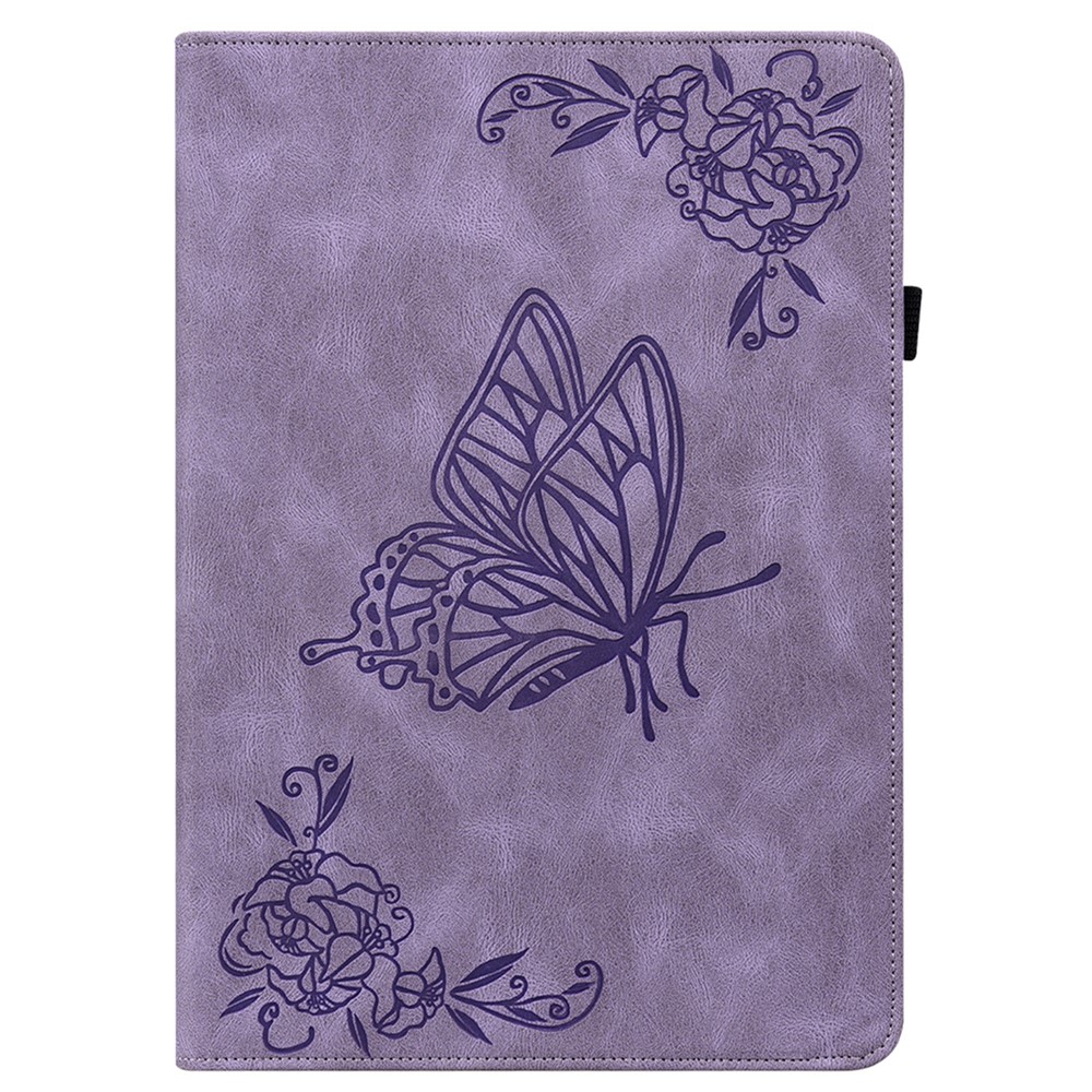  Samsung Galaxy Tab A11 / A9 Fodral Butterfly Flower Lila