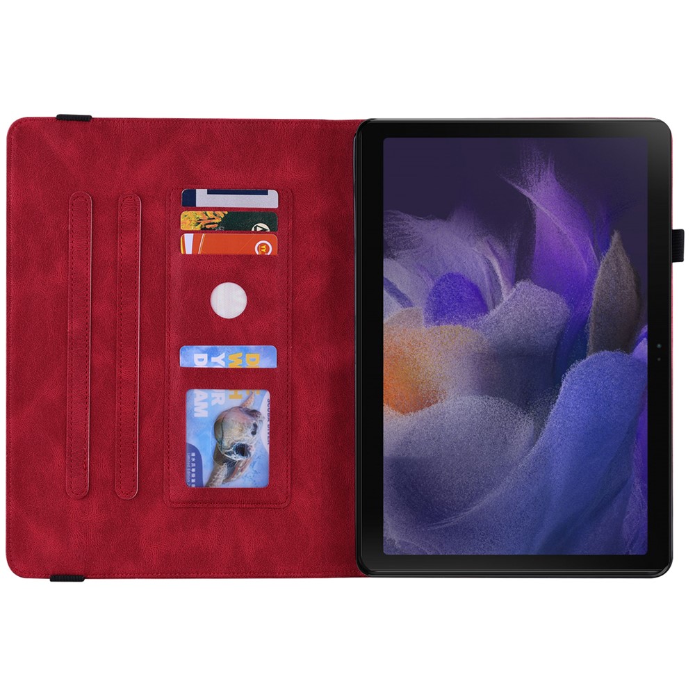  Samsung Galaxy Tab A11 Plus Fodral Butterfly Flower Röd