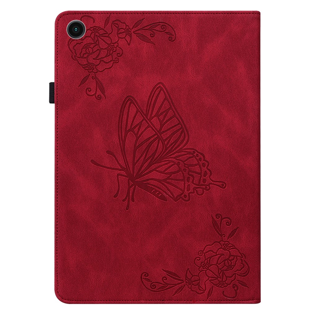  Samsung Galaxy Tab A11 Plus Fodral Butterfly Flower Röd