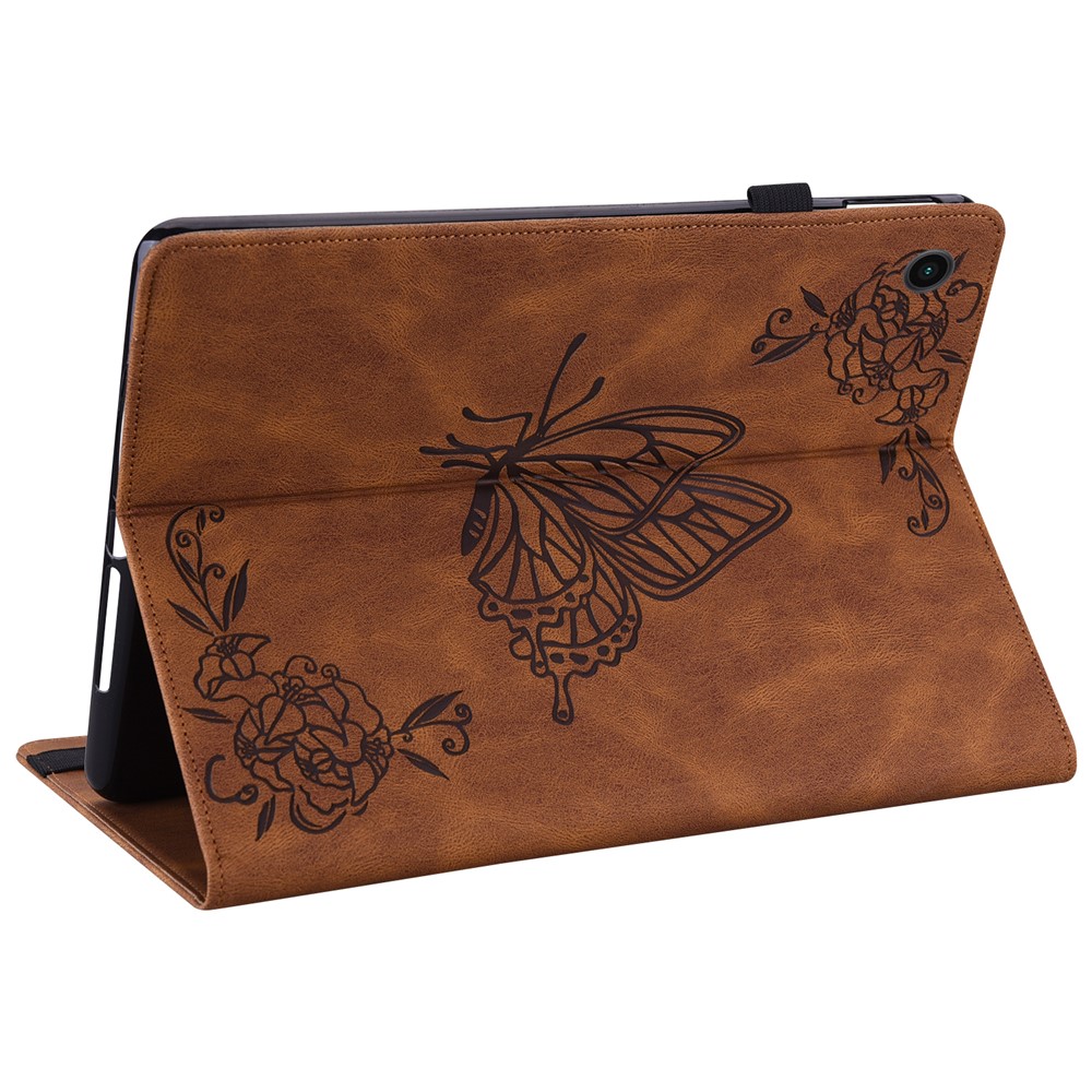  Samsung Galaxy Tab A11 Plus Fodral Butterfly Flower Brun