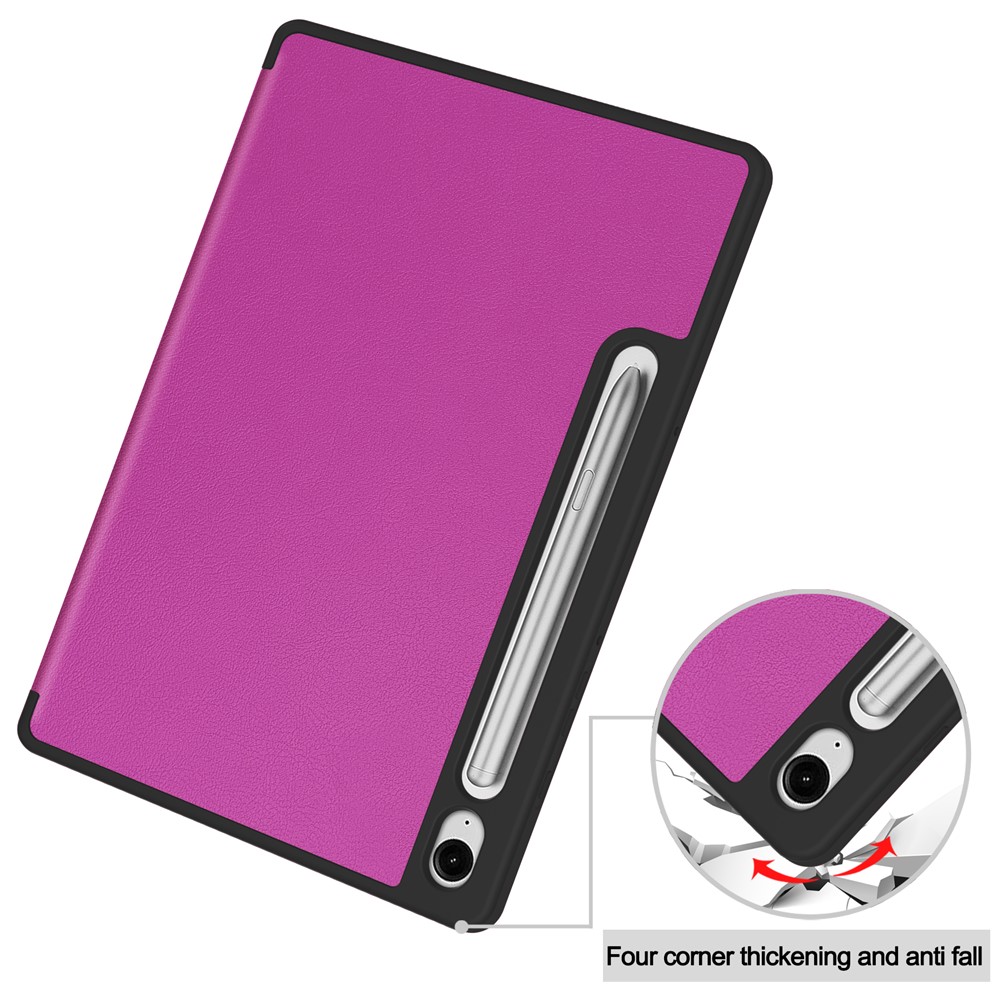  Samsung Galaxy Tab S10 Lite Fodral Tri-Fold Pennhållare Lila