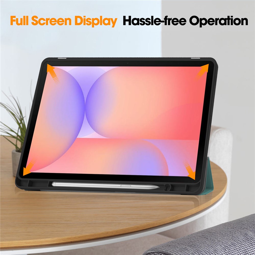  Samsung Galaxy Tab S10 Lite Fodral Tri-Fold Pennhållare Grön